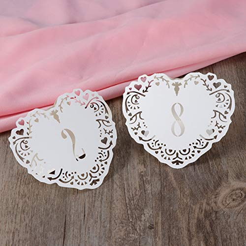 Hemoton Tarjetas de Lugar de 20 Piezas: Flores Huecas ingeniosas Elegantes Tarjetas de Papel de decoración de Mesa Tarjetas de números para Accesorios de Boda de decoración de Compromiso (Blanco)