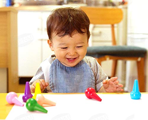 HENMI Crayones para niños pequeños, crayones para Dedos de 12 Colores no tóxicos Crayones para niños, crayones de Pintura de empuñadura de Palma Lavables y más fáciles para niños.