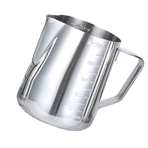 HenShiXin Proteger 350 600 1000 ml de Acero Inoxidable for espumar Pitcher Tire Flower Cup Café Leche Leche de café con vaporizador Escala Arte Latte de Acceso de Cocina Redondeado (Color : 1000ml)