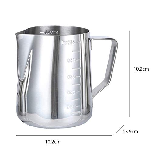 HenShiXin Proteger 350 600 1000 ml de Acero Inoxidable for espumar Pitcher Tire Flower Cup Café Leche Leche de café con vaporizador Escala Arte Latte de Acceso de Cocina Redondeado (Color : 1000ml)