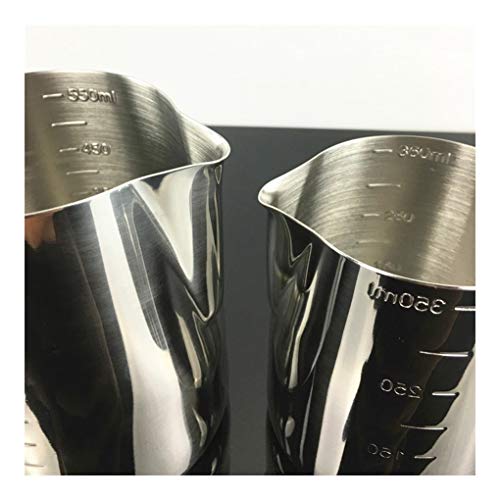 HenShiXin Proteger 350 600 1000 ml de Acero Inoxidable for espumar Pitcher Tire Flower Cup Café Leche Leche de café con vaporizador Escala Arte Latte de Acceso de Cocina Redondeado (Color : 1000ml)