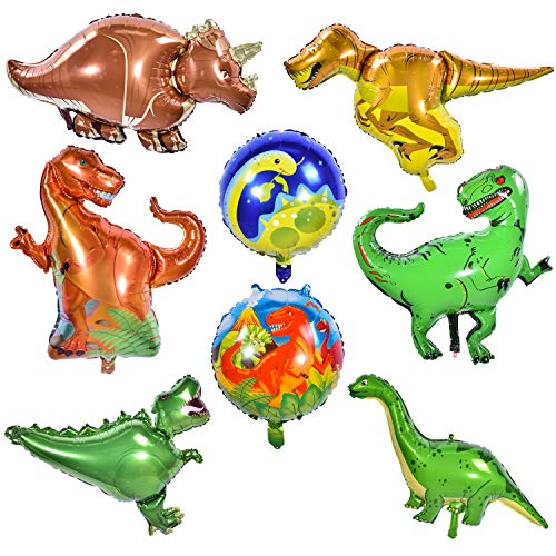 Herefun 8Pcs Globo Dinosaurio Decoración para Fiesta, Dinosaurio Jurásico Globos Fiesta, Regalo Ideal para Decorar Un Cumple