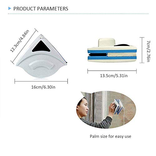 Herramienta de Limpieza De Vidrio, Herramienta De Limpieza Magnética De Sola Capa Ajustable con Cuerda Anti-Caída. para Ventanas De Gran Altura De Un Solo Vidrio, con 5-12mm Espesor(Verde)