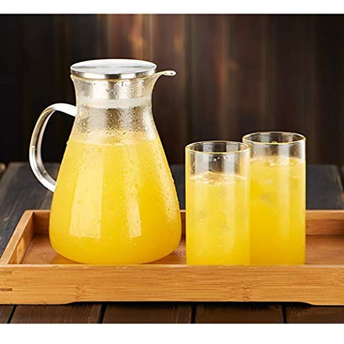 Hervidor de vidrio de 1.6l de gran capacidad con tapa y filtro de acero inoxidable - Hervidor de vidrio de borosilicato liviano y resistente al calor para agua fría/caliente, té o como regalo perf