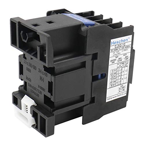 Heschen AC Contactor CJX2-1201 24V 50/60Hz Bobina 3P 3 polos normalmente cerrado Ie 12A Ue 380V