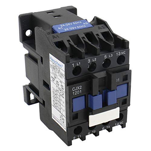 Heschen AC Contactor CJX2-1201 24V 50/60Hz Bobina 3P 3 polos normalmente cerrado Ie 12A Ue 380V