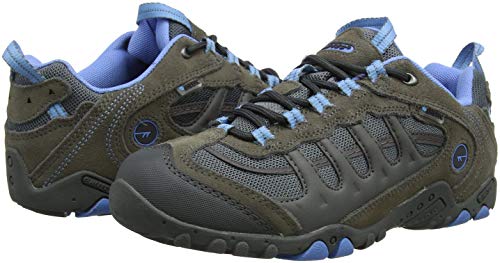 Hi-Tec Penrith Low Waterproof, Zapatillas de Senderismo Mujer, Gris (Grey/charcoal/cornflower), 37 EU (4 UK)