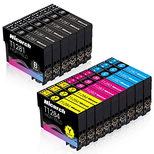 Hicorch T1285 Cartuchos de Tinta para Epson T1281 T1282 T1283 T1284 Compatible con Epson Stylus SX125 SX130 SX230 SX235W SX420W SX440W SX445W BX305F BX305FW Plus (6 Negro,3 Cian,3 Magenta,3 Amarillo)