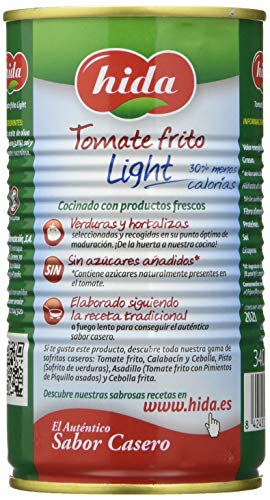 Hida Tomate Frito Light - Paquete de 6 x 340 gr - Total: 2040 gr