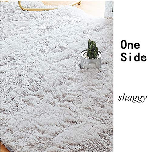 High Pile Shaggy Alfombra,irregular Area Rug,terciopelo Fluffy Rugs,no-resbalón Alfombra Mullida,corredor Moqueta Almohadilla,suave Alfombra,para Sala De Estar Arroz Blanco 120x150cm(47x59inch)