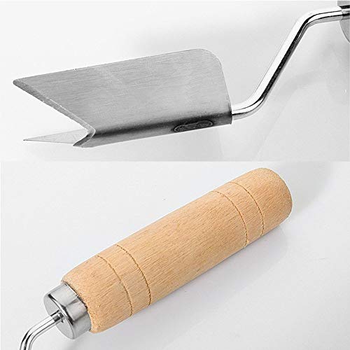 HIGHKAS Pelador de piña de Acero Inoxidable Herramienta para Quitar Ojos de piña en Forma de V Cortador de Corte Mango de Madera Cuchillo de piña Triangular Cocina Gadget para Cortar Frutas