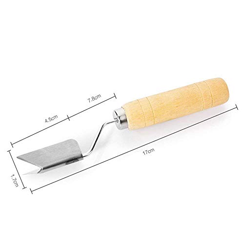 HIGHKAS Pelador de piña de Acero Inoxidable Herramienta para Quitar Ojos de piña en Forma de V Cortador de Corte Mango de Madera Cuchillo de piña Triangular Cocina Gadget para Cortar Frutas