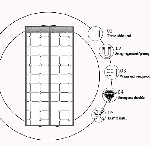 HMHD Protector de Puerta Magnético, Aislante Ventana Cortinas Aislantes Termicas Aislamiento Acústico Anti-Frio, para Supermercado Centro Comercial -A-70x200CM