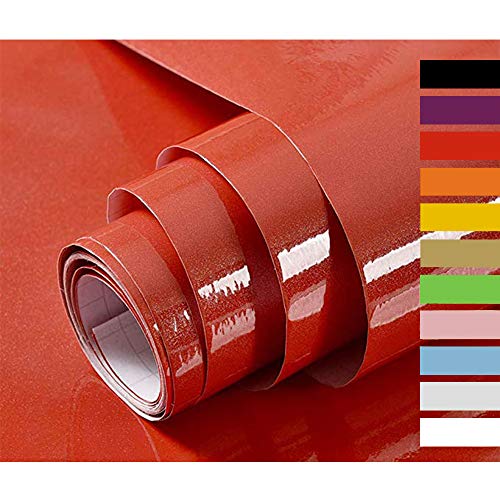 Hode Vinilos Adhesivo para Muebles Puertas Ventanas Papel Adhesivo para Muebles Pegatina de Vinilo Adhesivo Muebles Rojo 40X300cm