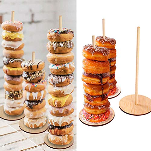 Holibanna 3pcs donut stands titular de bagels de madera para decoraciones de esquina de exhibición de fiesta de cumpleaños de boda