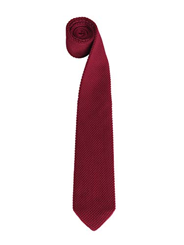 Hombres Corbata de Punto Corbata Tricot con un Ancho de 7cm Narrow Tie Retro Sporty Casual Business Basic - Liso Burdeos rojo