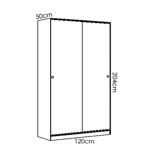 HOMEKIT Armario 2 Puertas correderas, Natural, 120x204x50cm