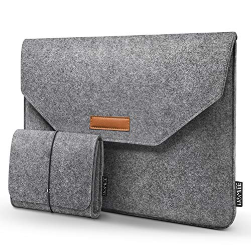 HOMIEE Funda Protectora de Fieltro para portátiles de 13-13.3 Pulgadas MacBook Pro Retina, MacBook Air, iPad Pro, DELL/Lenovo/HP/Chormebook Ultra Slim Notebook, Gris Claro