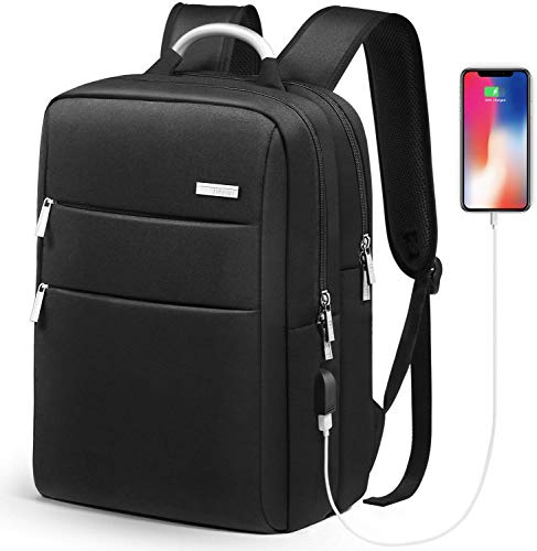 HOMIEE Mochila PC 13-15.6 Pulgadas, Mochila para Portátiles, Mochila de Trabajo Hombre, Mochila para Portátiles, Negro