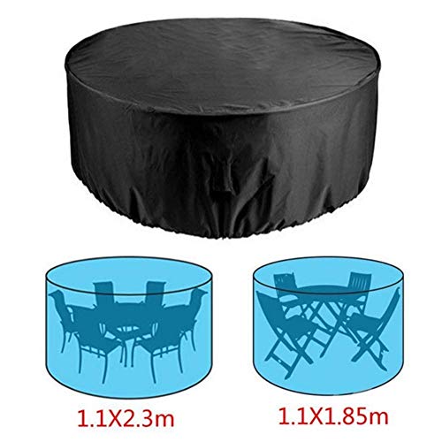 HOMYY Muebles de Jardín Funda, Redondo Mesa de Jardín Funda Impermeable Resistente Circular Exterior Patio Mobiliario Refugio Funda Anti-UV Mesa de Comedor Silla Funda Antipolvo