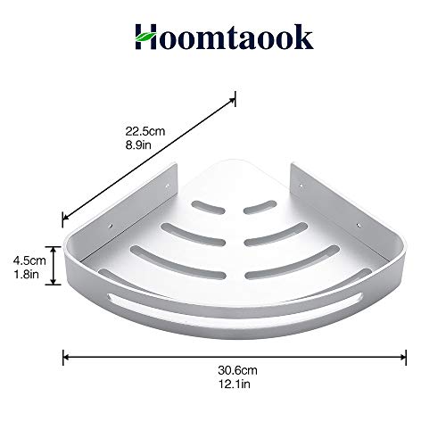 Hoomtaook Estantería Baño Estante de baño Cesta para Ducha, Organizador sin clavos Autoadhesivo, Alumnio espacial,Bandeja inoxidable para accesorios de baño y cocina, 2 Piezas