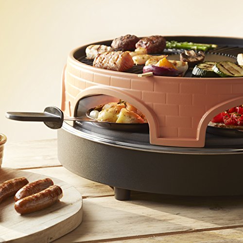 Horno de pizza Emerio, PIZZARETTE el original, 3 en 1 pizza raclette grill, diseño patentado, para mini pizza, verdadera diversión familiar para 6 personas, PO-113255.4