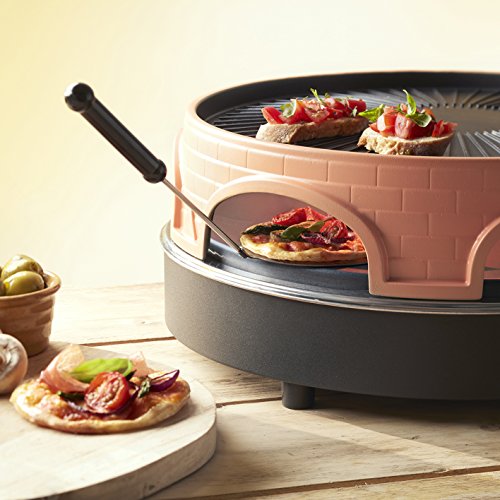 Horno de pizza Emerio, PIZZARETTE el original, 3 en 1 pizza raclette grill, diseño patentado, para mini pizza, verdadera diversión familiar para 6 personas, PO-113255.4