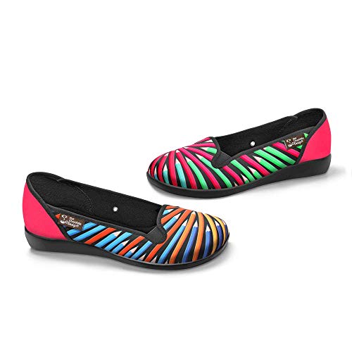 Hot Chocolate Design Chocolaticas Colorama Bailarina Slip-On para Mujeres Multicolor Talla HCD 35