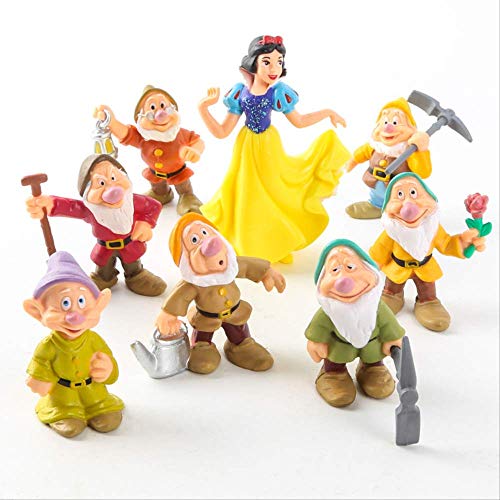 HOU&PR Blancanieves Personaje de Juguete, Figura de acción Juguetes 6-10 cm Princesa PVC muñecas colección Juguetes para niños Regalo de cumpleaños 8 Piezas