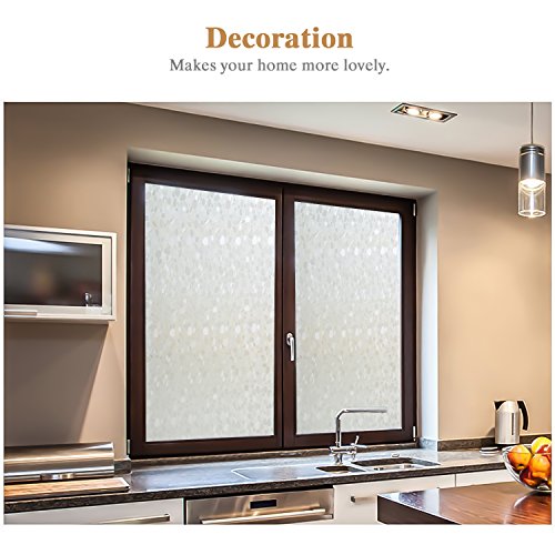 Housolution Pegatinas de Ventana, Adhesivo con Electricida Estática Pegatina Privacidad de Ventana del PVC para Cristal Pelicula Decorativa Electrostática para Ventana Anti-UV, Guijarro(200 x46 cm)