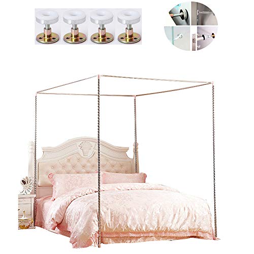 HOXMOMA Estructura de Cama de mosquitero de Acero Inoxidable, Soporte para Cama con Dosel, Espesar el Soporte de Cama en Espiral, Incluye Herramienta antivibración de Cama,22mm,1×2m Bed