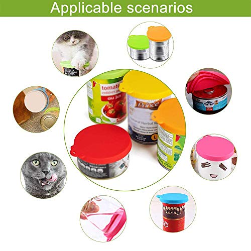 Hpamba Tapas de Silicona Reutilizables para Gato Tapa para Latas para Perros y Gatos Tapa de Silicona para Mascotas de Grado Alimenticio Tapa Universal para Latas Comida Mascotas con Tapa 4 Piezas