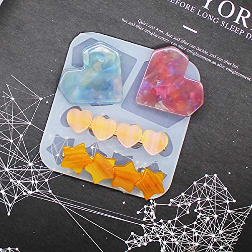 HQdeal Molde de Resina de Silicona, DIY Horquilla Molde Colgante, moldes silicona manualidades, Molde de Resina Epoxi para Molduras Fabricación de DIY Joyería Marcador Llavero