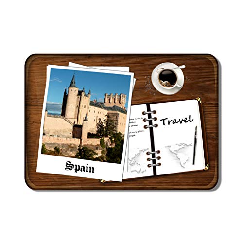 Hqiyaols Souvenir Imán de refrigerador España Alcazar Castillo Segovia 3D Imanes de Nevera Rectángulo Cristal Colección de Regalos Cocina Oficina