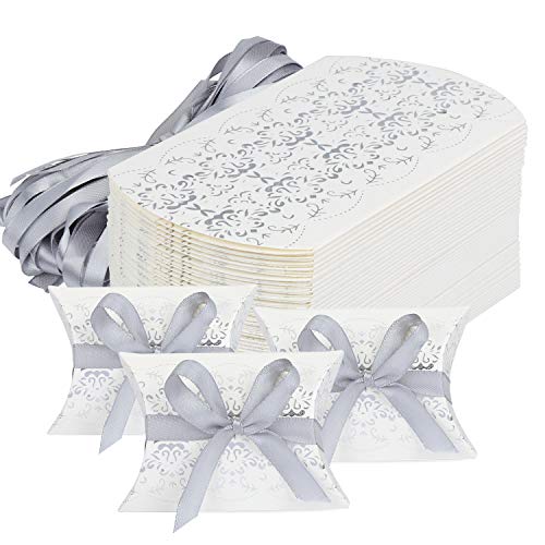 Hseamall Cajas de recuerdos de boda, caja de regalo para fiestas, caja de caramelos, 50 unidades