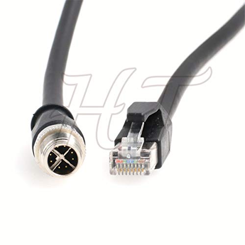 HTcable - Cable de red para maquinaria industrial M12 8 polos X-Code RJ45 Cat6 Ethernet, blindado de alta flexibilidad y resistente al agua, 3 meters, 1