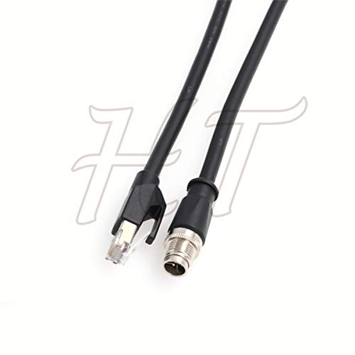 HTcable - Cable de red para maquinaria industrial M12 8 polos X-Code RJ45 Cat6 Ethernet, blindado de alta flexibilidad y resistente al agua, 3 meters, 1