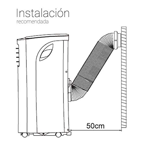 HTW PC-020P26 Aire acondicionado portátil (solo frío), para estancias de hasta 16m2, 1.700 frig/h, 47 Decibelios, 3 Velocidades, 22,5 kg