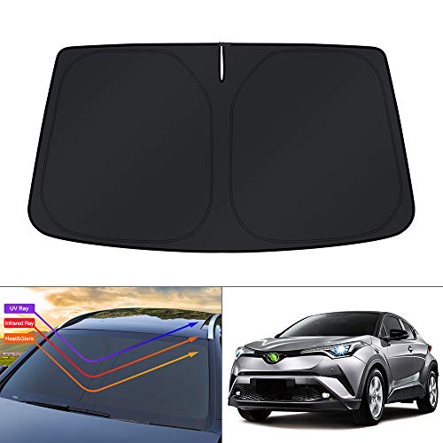 Huadi C-HR CHR Parasol para parabrisas de coche, parasol para ventana delantera, bloqueadores de rayos UV, reflector especial personalizado para Toyota C-HR 2017 2018 2019 2020