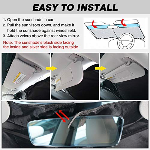 Huadi Model 3 Parasol para parabrisas de coche, parasol de ventana frontal, bloques de parasol especiales personalizados para el modelo 3 2017 2018 2019 2020, protector de visera de rayos UV