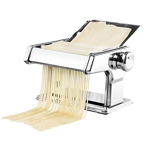 HUIHUAN Máquina de Pasta casera Resistente, máquina de Pasta pequeña Manual, Cuchillo Doble con Placa de Soporte, Utilizada para lasaña Fresca de macarrones con Fideos Finos