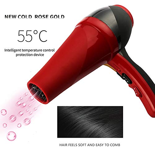 HUIHUAN Secador de cabello Red Plus Black Personality Secador de cabello Peluquería Dedicada de alta potencia No daña el termostato de cabello Secador de cabello