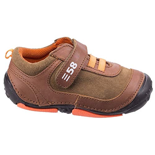 Hush Puppies - Zapatillas Deportivas Infantiles de Piel de Cierre Adhesivo Modelo Harry (18 EU) (Marrón)