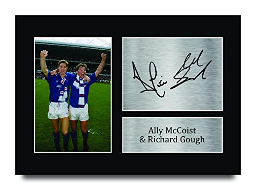 HWC Trading A4 Ally McCoist & Richard Gough Rangers Gifts - Imagen de autógrafo firmada para fans y seguidores, tamaño A4