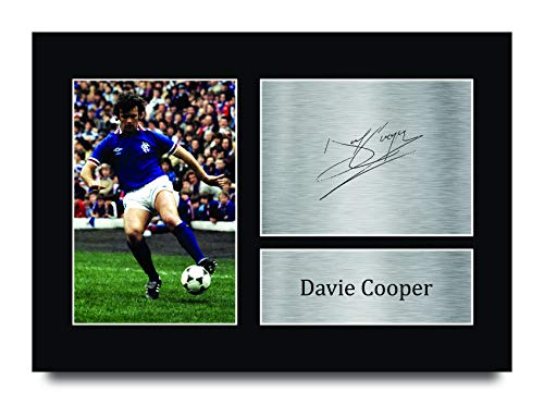 HWC Trading A4 Davie Cooper Rangers Gifts - Imagen de autógrafo firmado para fans y seguidores, tamaño A4