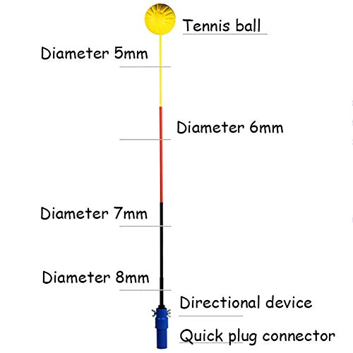 Hxsm Soft Rod Tennis Trainer máquina Tenis práctica Herramienta Hit Entrenamiento máquina Tenis Raqueta Equipo de Entrenamiento Tenis Accesorios-Amarillo