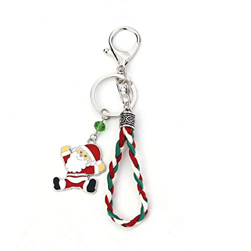 HXYKLM Llavero de poliéster de Navidad Llaveros clásicos de Esmalte Blanco y Rojo de Plata Joyas 14 cm (5 4/8") x 3 cm (1 1/8"), 1 Pieza