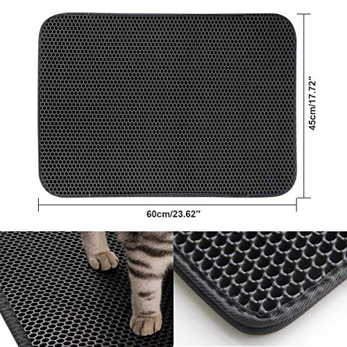 HyAdierTech Cat Litter Pad, Alfombra para Gatos, Estera Arena Gatos Doble Capa Impermeable Alta Elástico EVA Adecuado para Arenero Gatos Autolimpiable Arenero Gatos Cubierto, Fácil de Limpiar