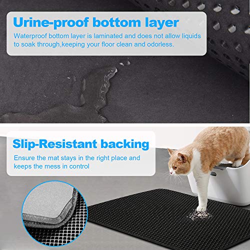 HyAdierTech Cat Litter Pad, Alfombra para Gatos, Estera Arena Gatos Doble Capa Impermeable Alta Elástico EVA Adecuado para Arenero Gatos Autolimpiable Arenero Gatos Cubierto, Fácil de Limpiar