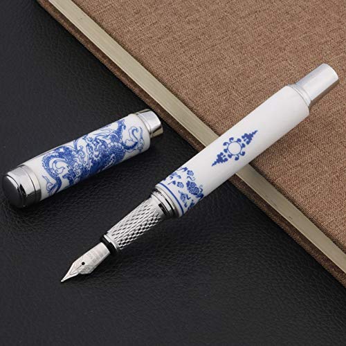 H.Y.FFYH Pen 1pcs de cerámica Azul y Blanco de Porcelana China Pintura Técnica del plumín de la Pluma Pluma Fuente (Color : Blue Dragon, Size : Gratis)